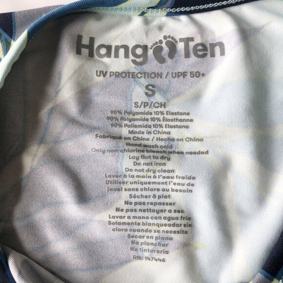 HANG TEN Rashguard Mint Leaf UV Protection Long Sleeve Swim Shirt Womens Small - Picture 4 of 7